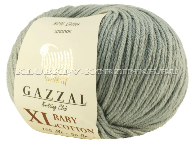 Пряжа GAZZAL (Газзал) Baby Cotton XL - (3430XL - Серый)