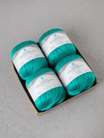 Пряжа Камтекс «Хлопок Мерсеризованный» - (218 - Зеленая бирюза)