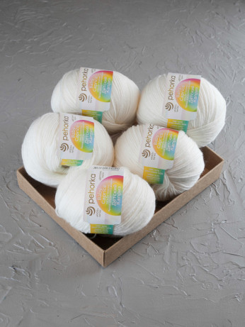 Пряжа Пехорка «Детский каприз» - (01 - Белый)