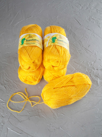 Пряжа Камтекс «Бамбино» - (104 - Желтый)