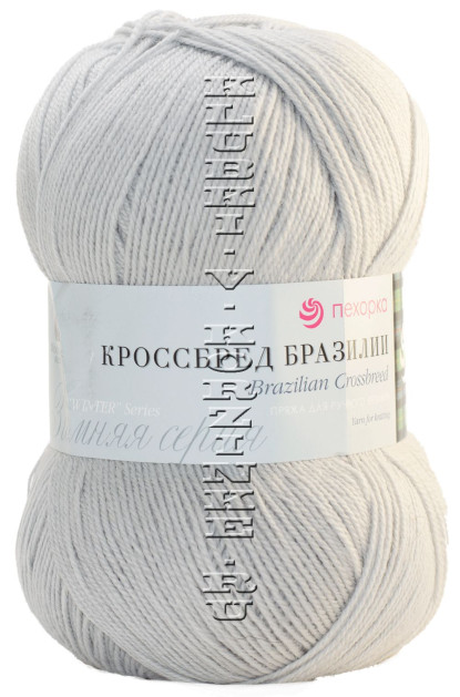 Пряжа Пехорка "Кроссбред Бразилии" - (08 - Светло-серый)