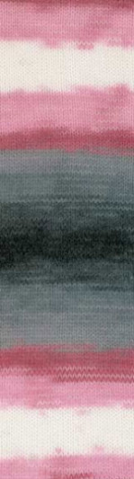 Пряжа ANGORA GOLD BATIK Alize - (1602 - Белый, серый, розовый)
