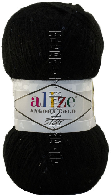 Пряжа Angora Gold Star Alize - (60 - Черный)