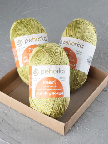 Пряжа Пехорка «Жемчужная» - (33 -  Золотистая олива)