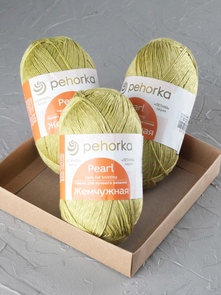 Пряжа Пехорка «Жемчужная» - (33 -  Золотистая олива)