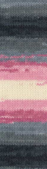 Пряжа LANAGOLD BATIK Alize - (1602 - Серый,розовый,белый)