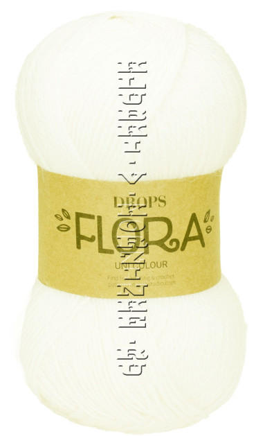 Пряжа Flora DROPS - (01 - Кремовый)