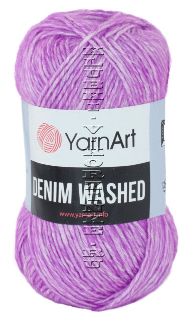 Пряжа YarnArt Denim Washed - (904 - Сиреневый, белый )