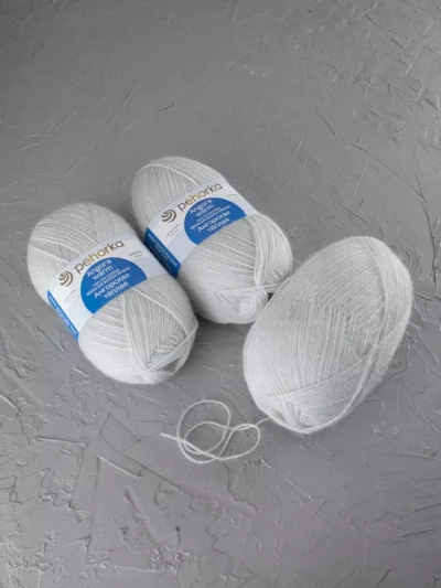 Пряжа Пехорка «Ангорская теплая» - (08 - Светло - серый)