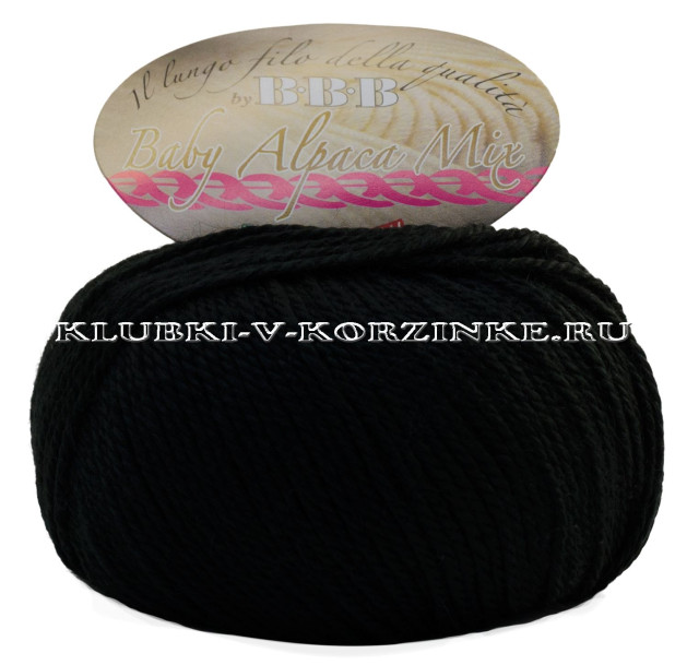 Пряжа Baby Alpaca Mix BBB - (200 - Черный)