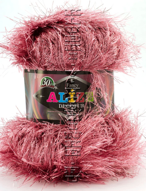 Пряжа Decofur Sim Alize - (144-01 - Роза с люрексом)
