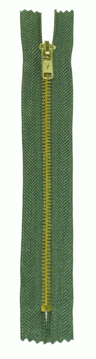 Молния металл латунь джинсовая н/р GMD-941 Gamma, тип 4, 18 см (315 - Хаки)