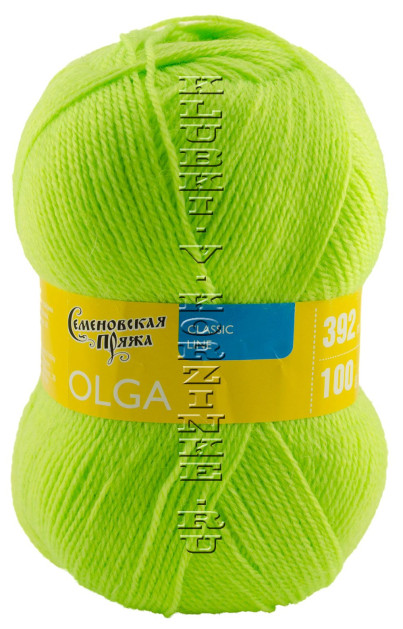 Пряжа Семеновская «Ольга» - (940 - Ярко-салатовый)