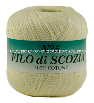 Пряжа Filo di Scozia №5 - (10 - Кремовый)