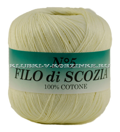 Пряжа Filo di Scozia №5 - (10 - Кремовый)