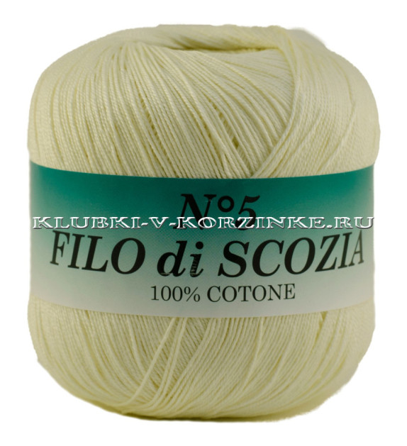 Пряжа Filo di Scozia №5 - (10 - Кремовый)