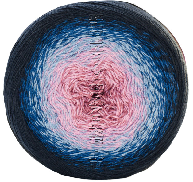 Пряжа YarnArt Flowers - (273 - Темно-синий, синий, голубой, розовый)