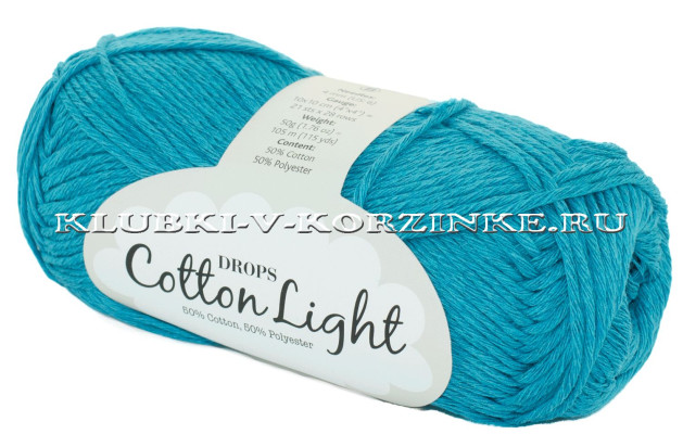Пряжа Cotton Light DROPS - (14 - Зелёная бирюза)