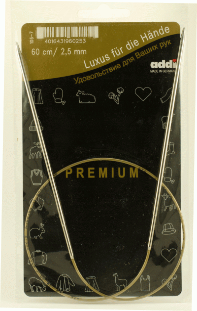 Спицы ADDI круговые супергладкие №2,5, 60 см