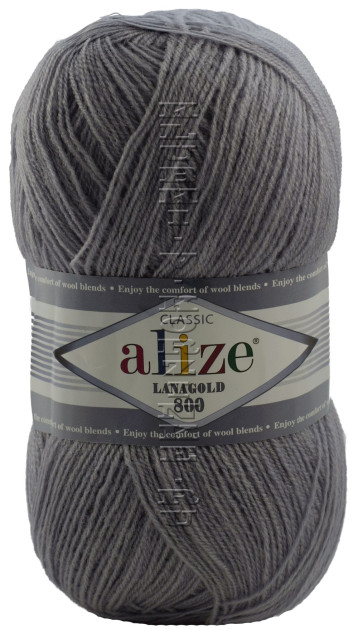 Пряжа Lanagold 800 Alize - (200 - Серый)