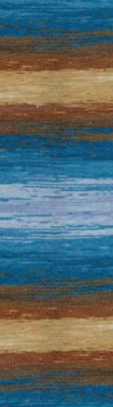 Пряжа LANAGOLD BATIK Alize - (3541 - Голубой, коричневый)