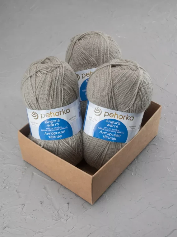 Пряжа Пехорка «Ангорская теплая» - (43 - Суровый лён)