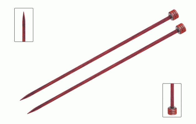 Спицы KnitPro Cubics прямые квадратные деревянные №3,5, 30 см, 2шт.  (арт.25245)