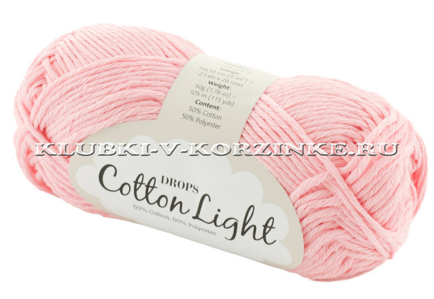 Пряжа Cotton Light DROPS - (05 - Светло - розовый)