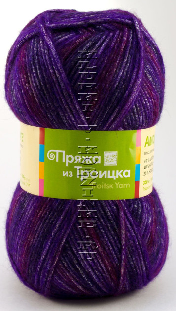Пряжа Троицкая «Аморе» - (3629 - Мулине вишня, фиолетовый)