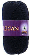 Пряжа VITA cotton "PELICAN" - (3952 - Черный)