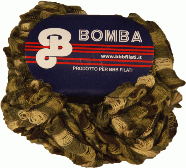 Ленточная пряжа BOMBA (7 - Желтый, зеленый, салатовый,хаки)