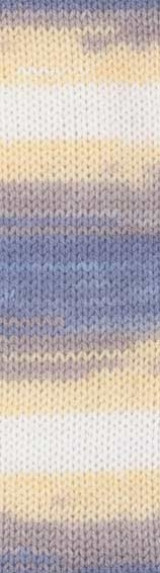 Пряжа SEKERIM BATIK Alize - (3047 - Белый, желтый, голубой, сиреневый)