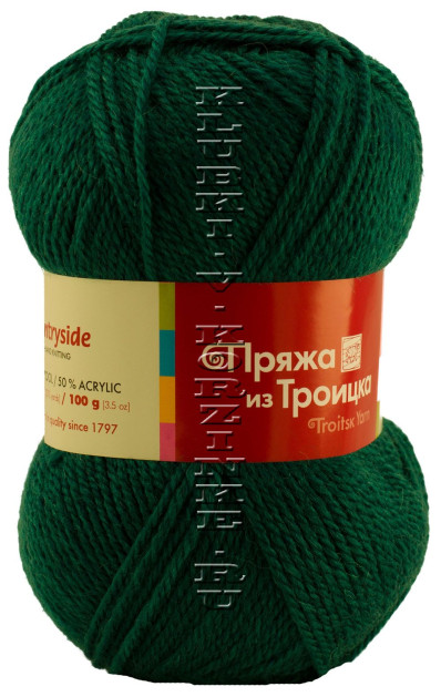 Пряжа Троицкая «Подмосковная» - (2281 - Зеленый изумруд)