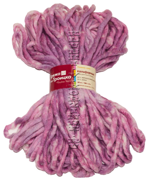 Пряжа Троицкая «Калифорния» - (4380 - Розовый, сиреневый)