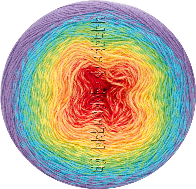 Пряжа YarnArt Flowers - (277 - Сирень, бирюза, красный)