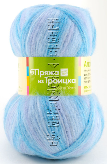 Пряжа Троицкая «Аморе» - (3627 - Бирюза, голубой)