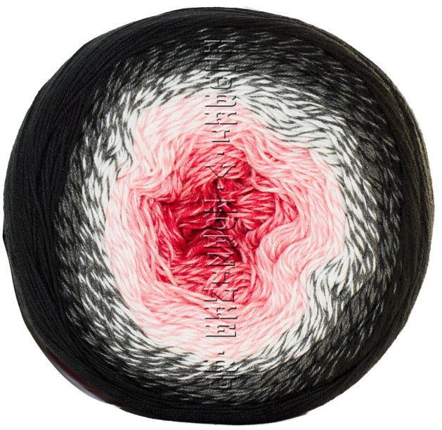 Пряжа YarnArt Flowers - (260 - Чёрный, серый, белый, розовый, красный)