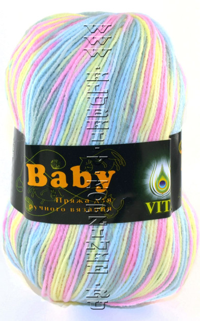 Пряжа VITA «BABY PRINT» - (4859 - Розово-зеленый)