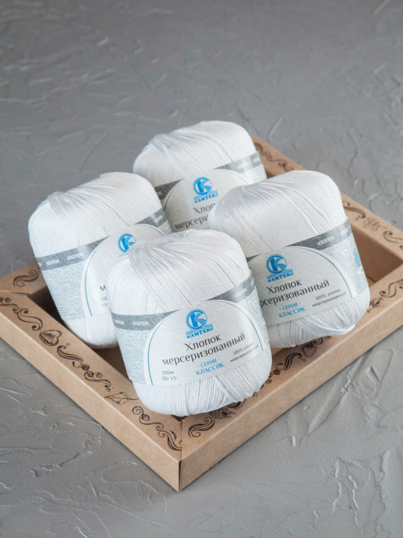 Пряжа Камтекс «Хлопок Мерсеризованный» - (002 - Отбелка)