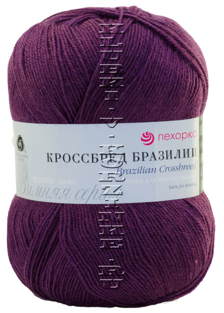 Пряжа Пехорка "Кроссбред Бразилии" - (191 - Ежевика)