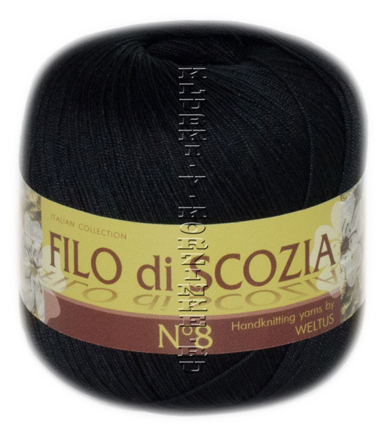 Пряжа Filo di Scozia №8 - (72 - Черный)