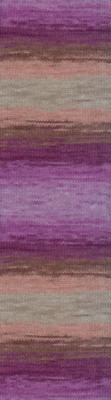 Пряжа LANAGOLD BATIK Alize - (3939 - Сиреневый, серый,коричневый)