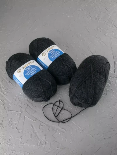 Пряжа Пехорка «Ангорская теплая» - (435 - Антрацит)