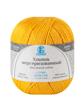 Пряжа Камтекс «Хлопок Мерсеризованный» - (104 - Желтый)