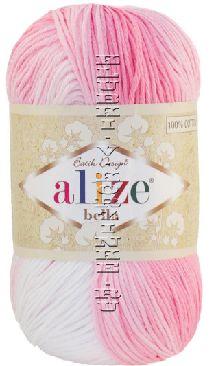 Пряжа BELLA BATIK Alize - (2126 - Розовый, белый)