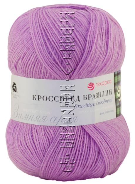 Пряжа Пехорка &quot;Кроссбред Бразилии&quot; - (389 - Св.фиалка)