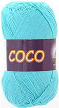 Пряжа VITA cotton "COCO" - (3867 - Светлая зеленая бирюза)