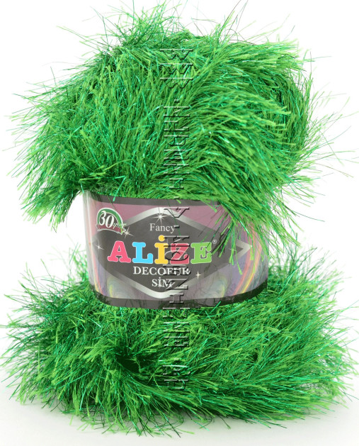 Пряжа Decofur Sim Alize - (595-01 - Зеленая трава)