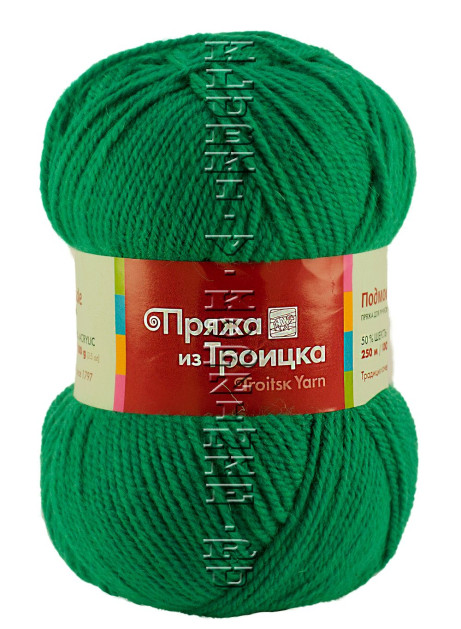 Пряжа Троицкая «Подмосковная» - (0753 - Зеленая бирюза)