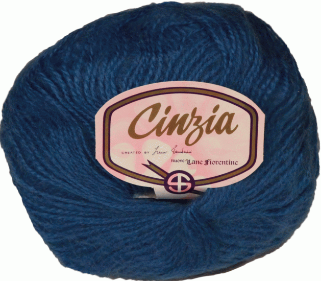 Пряжа итальянская "Cinzia"  (124 - Синий)